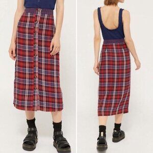 Urban Outfitters Red Plaid Skirt